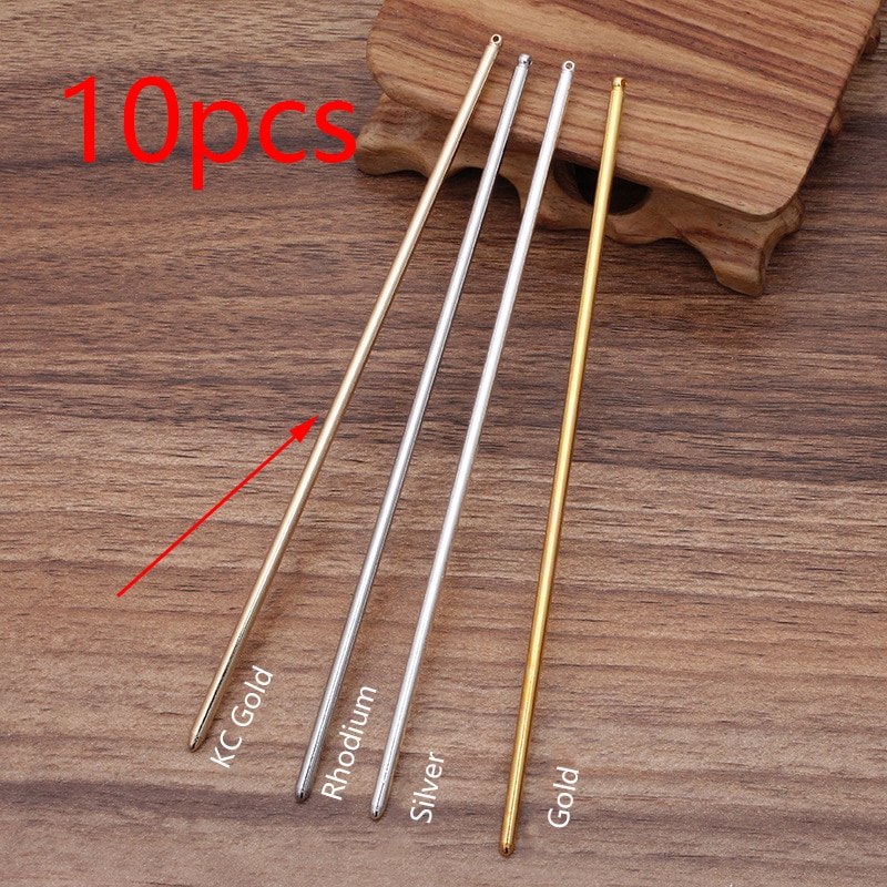 10 stücke 125x3mm Metall Eisen Haar Stifte leer Basis Einstellung Haar Stock für Frauen Schmuck Massen Erkenntnisse komponenten DIY Zubehör: KC Gold