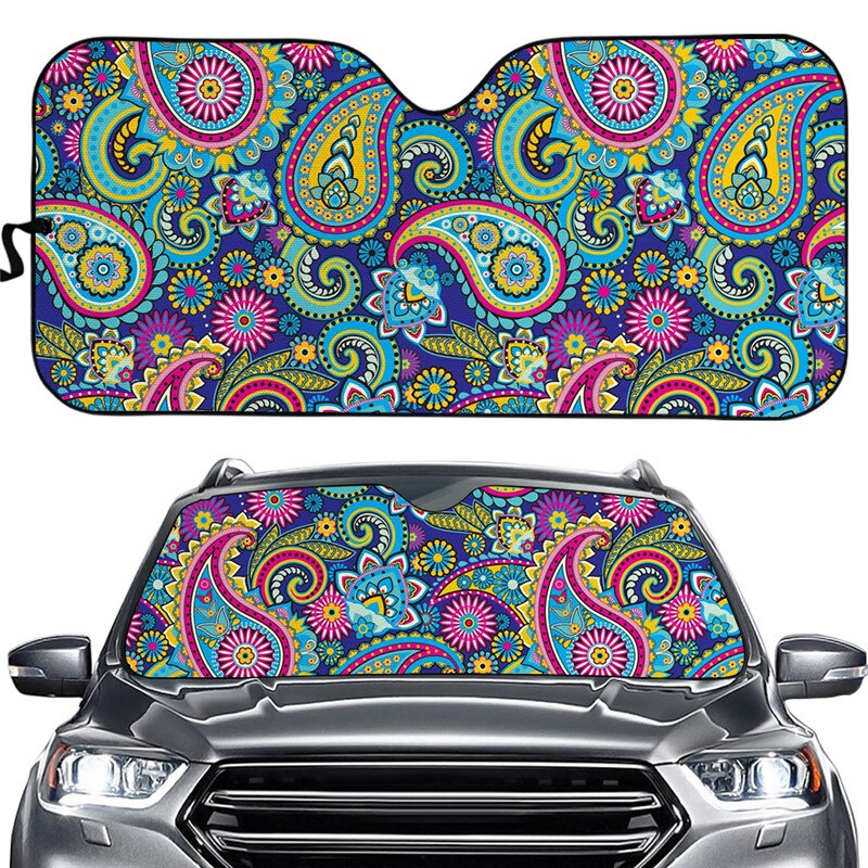 Hoho Art Pasiley Fold-up Sunshade for Windshields Anti UV Heat Protection Foldable Gloss Sunshades Car Sun Shade: BBD0058HC.