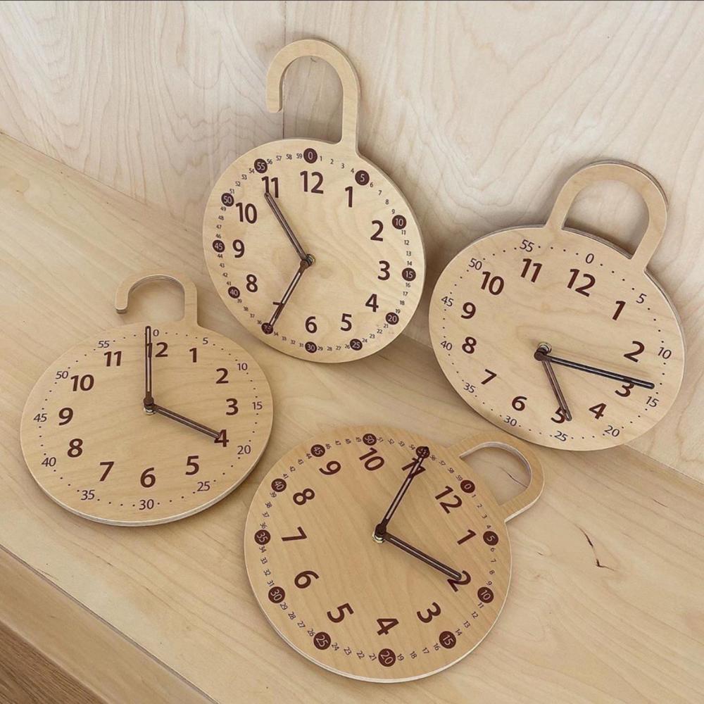 Arabic Numeral Round Wooden Digital Wall Clock Silent Living Room Wall Decor Saat Home Decoration Watch Wall
