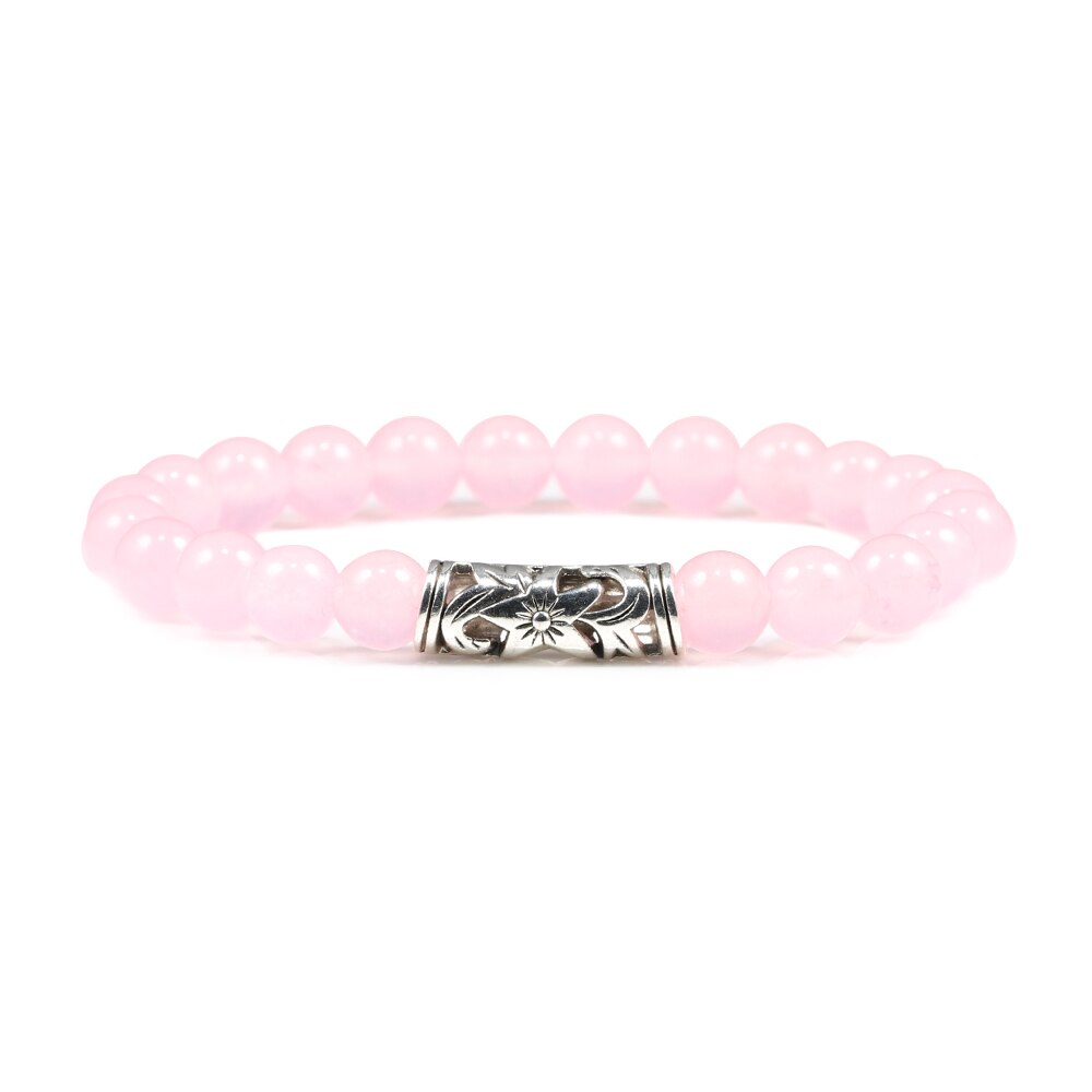 Natürliche Stein Rosa Rose Pulver Edelstein Perlen Armbinde Frauen Armbänder Elastische Armreifen Schmuck Yoga Liebhaber Mädchen Handarbeit: star rosa