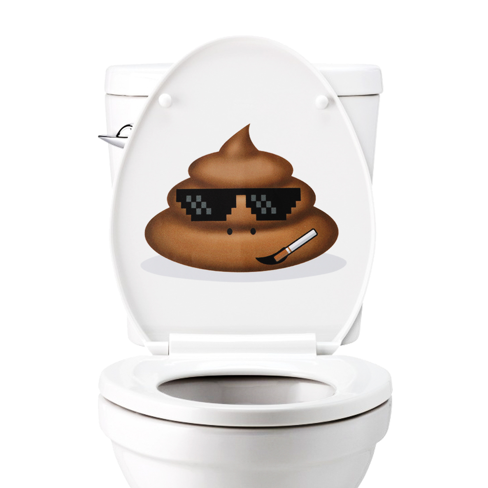 HILIFE Wall Sticker Vinyl Decals Toilet Stickers Cute Poo Home Decoration Poster: Sunglasses