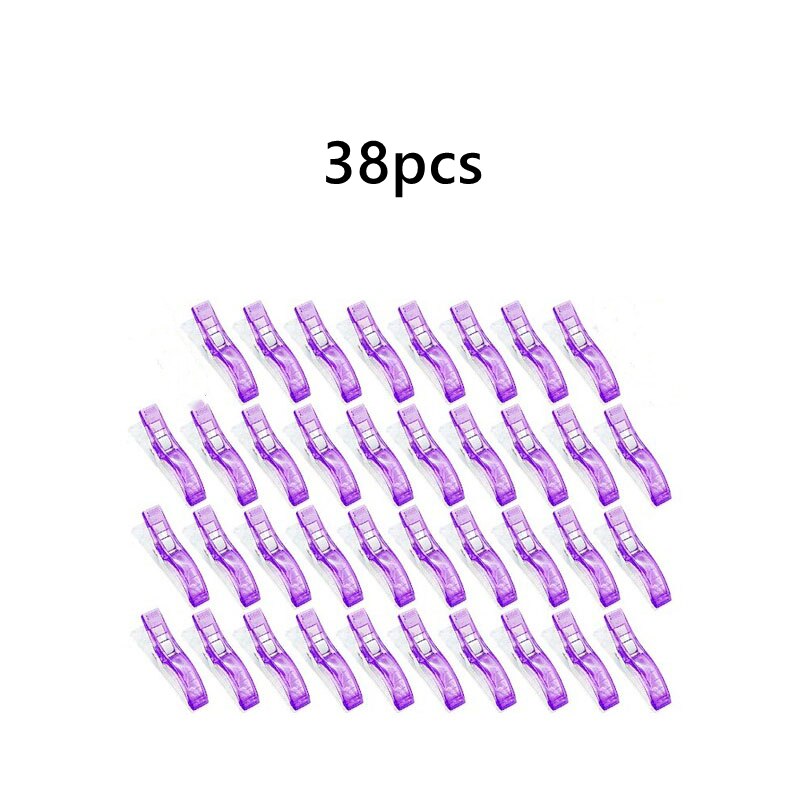 38pcs edging clip patchwork fixed edging clip clothes clip sewing clip knitting tools home office supplies: 38 pcs purple