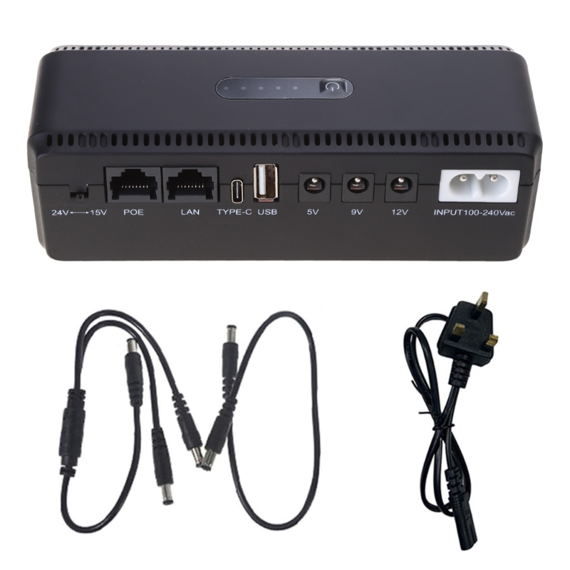 Ups Batterij Back-Up 8800Mah 5V 9V 12V 15V 24V Ononderbroken Stroomvoorziening: Black