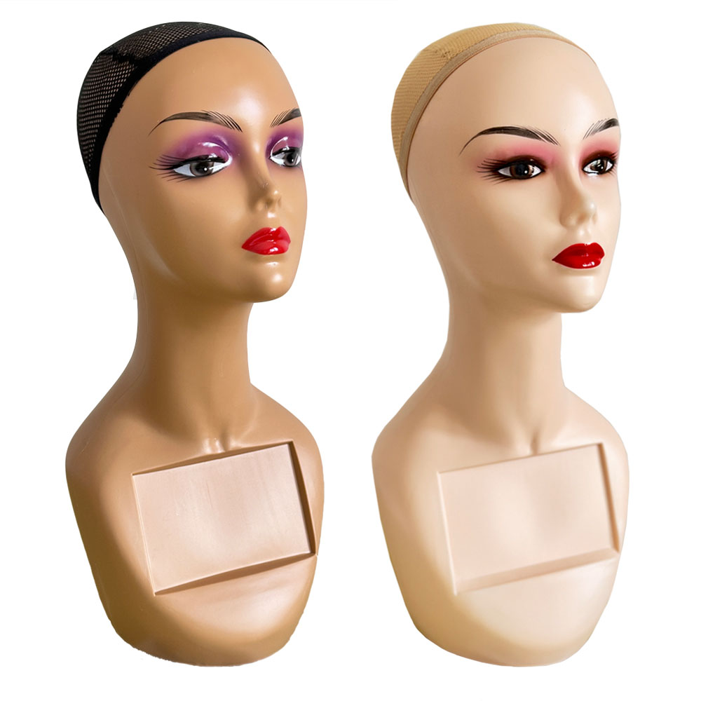 Cabeza de modelo de maniquí de plástico para exhibición de pelucas, cabeza de maniquí de plástico para soporte de peluca para exhibición de pelucas, cabeza de maniquí de pelucas