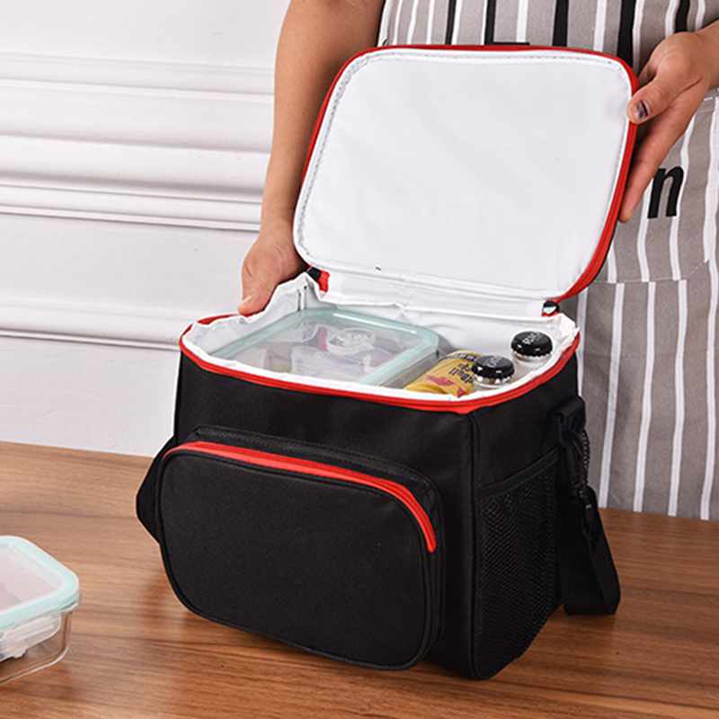 Saco de almoço isolado para homens das mulheres refrigerador crianças tote comida piquenique térmico lancheira, preto