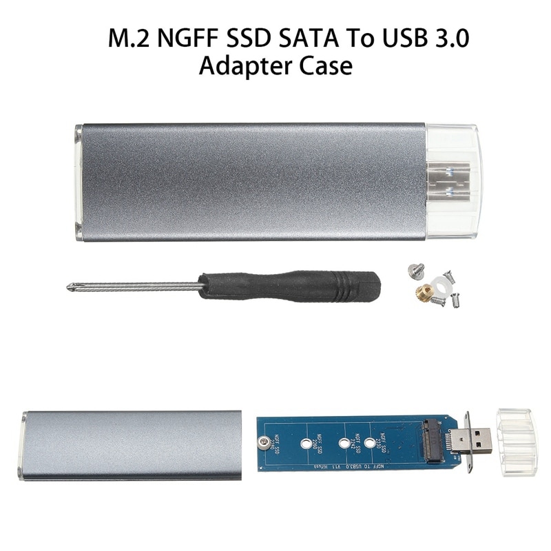 M.2 Ngff Ssd Sata Naar Usb 3.0 Converter Adapter Case Externe Behuizing Storage Case