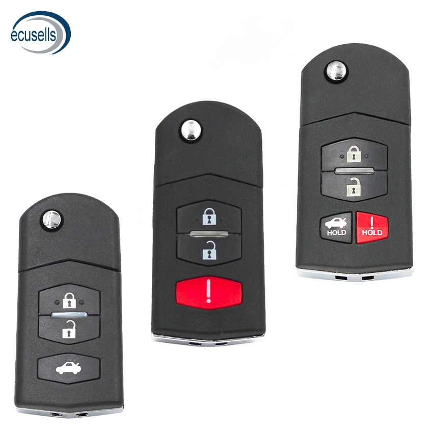 2/3/2+1/3+1/4 Button For Mazda Remote Flip Key Fob CASE/SHELL For Mazda 3 5 6 RX-8 CX-7 CX-9