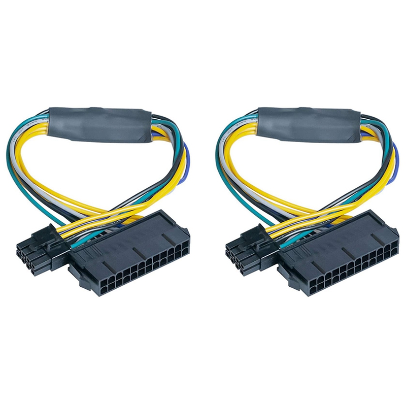 Cavo adattatore di alimentazione PSU ATX da 2 Pin 24 Pin a 8 Pin per DELL Optiplex 3020 7020 9020 precisione T1700 12 pollici (30cm): Default Title