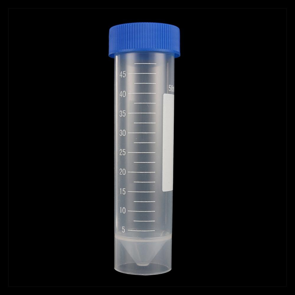 50ml Screw Cap Flat Bottom Centrifuge Tube Plastic Centrifugal Tubes with Scale Free-standing Laboratory Analysis Supplies 2 Pcs
