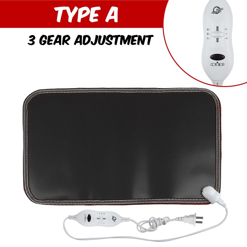 Winter Electric Foot Warmer Mat Warm Feet Thermostat Carpet Adjustable Temperature Heating Foot Mat for Home Office 10 Gear: Black A