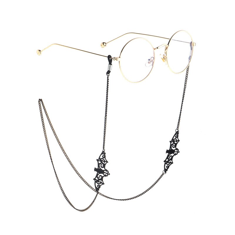 Women Retro Black Bat Sunglass Chains Lanyards Eyewear Accessories Sunglasses Reading Glasses Strap Cord Glasses Hanging Rope