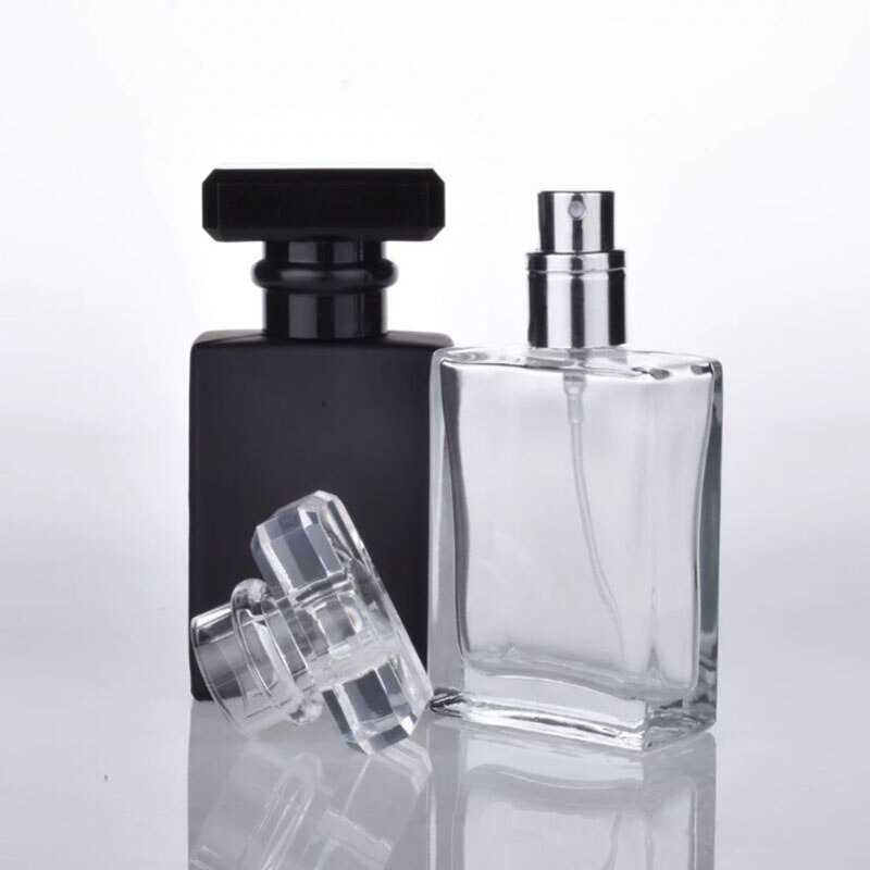 30Ml Parfum Spray Fles Glazen Fles Loodvrij Vierkante Navulbare Verstuiver Glazen Fles Draagbare Reizen Cosmetische Container