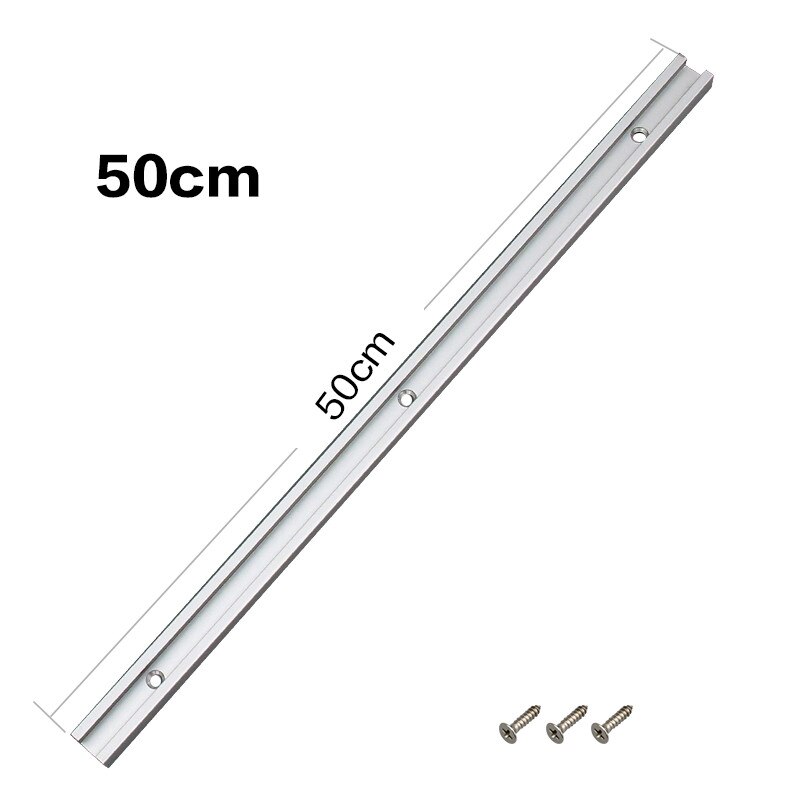 T-track T-slot Miter Track Jig T Screw Fixture Slot 19x9.5mm M8 Nut Track Clamp Set for Table Saw Router Table Woodworking Tool: 500mm