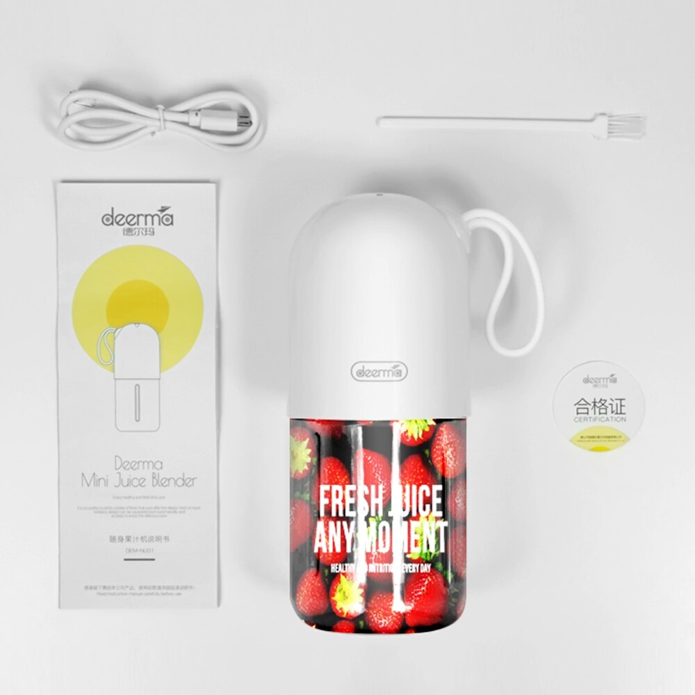 Deerma Portable Blender Cordless Mini Personal Blender Small Smoothie Blender USB Fruit Juicer Mixer for Home Travel