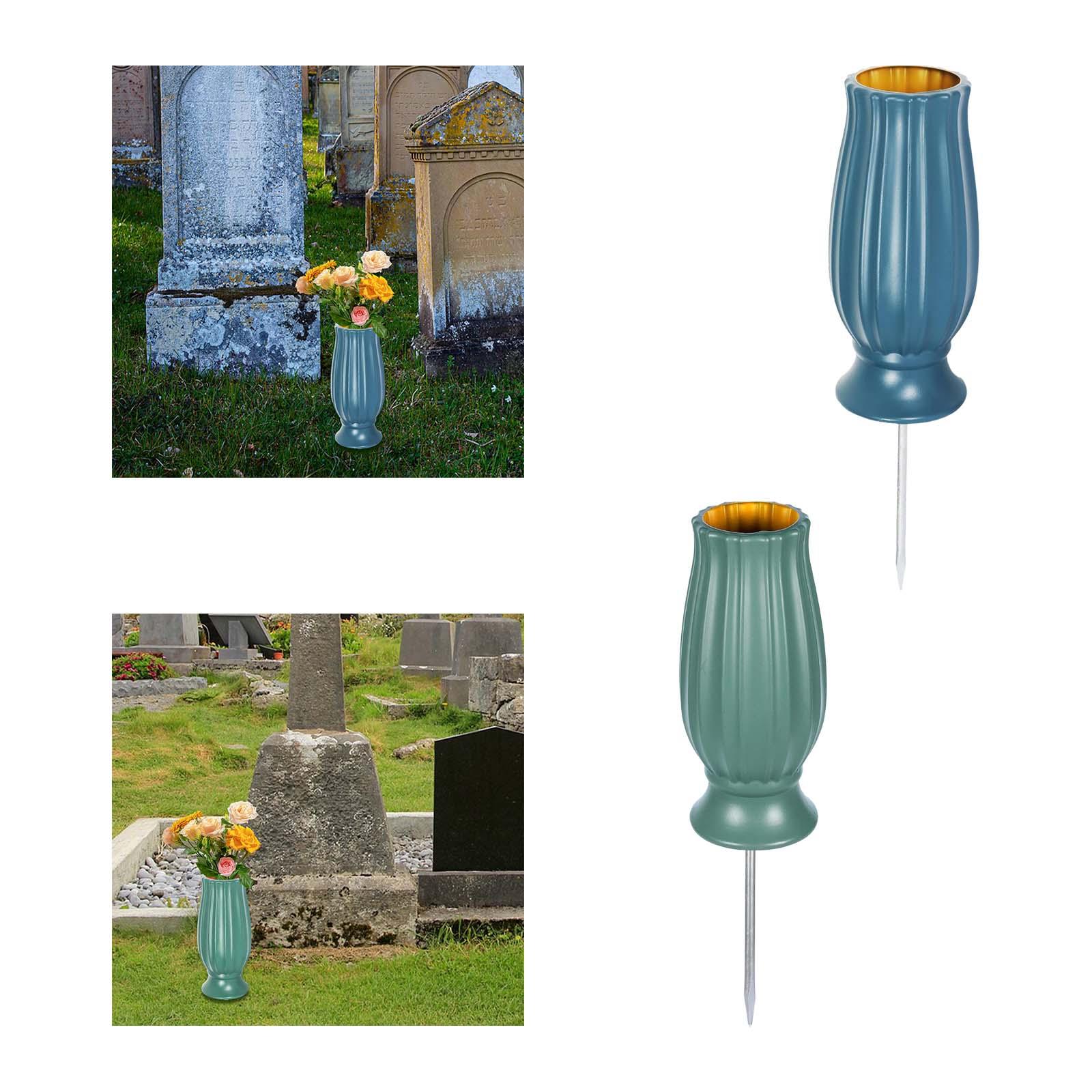 Pp Begraafplaats Vaas Graf Decoraties Aftappen Gaten Bloemen Houder, Memorial Vaas Buiten in Grond Vaas voor Gazon Grafplaats