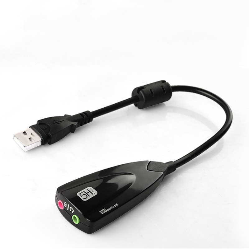 Laptop Externe USB 2.0 Virtual 7.1 Channel Surround Sound Card w/12 CH Equalizer, USB naar 3.5mm Stereo Audio Microfoon