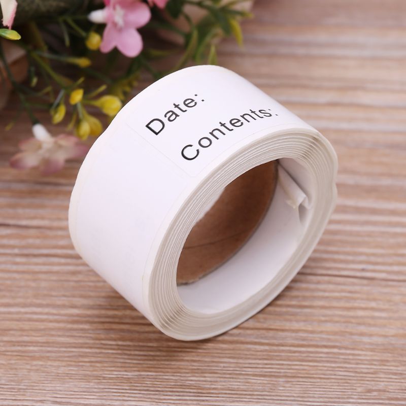 Rollo de etiquetas de almacenamiento para comida casera en la cocina, adhesivo para nevera y congelador, 125 Uds.