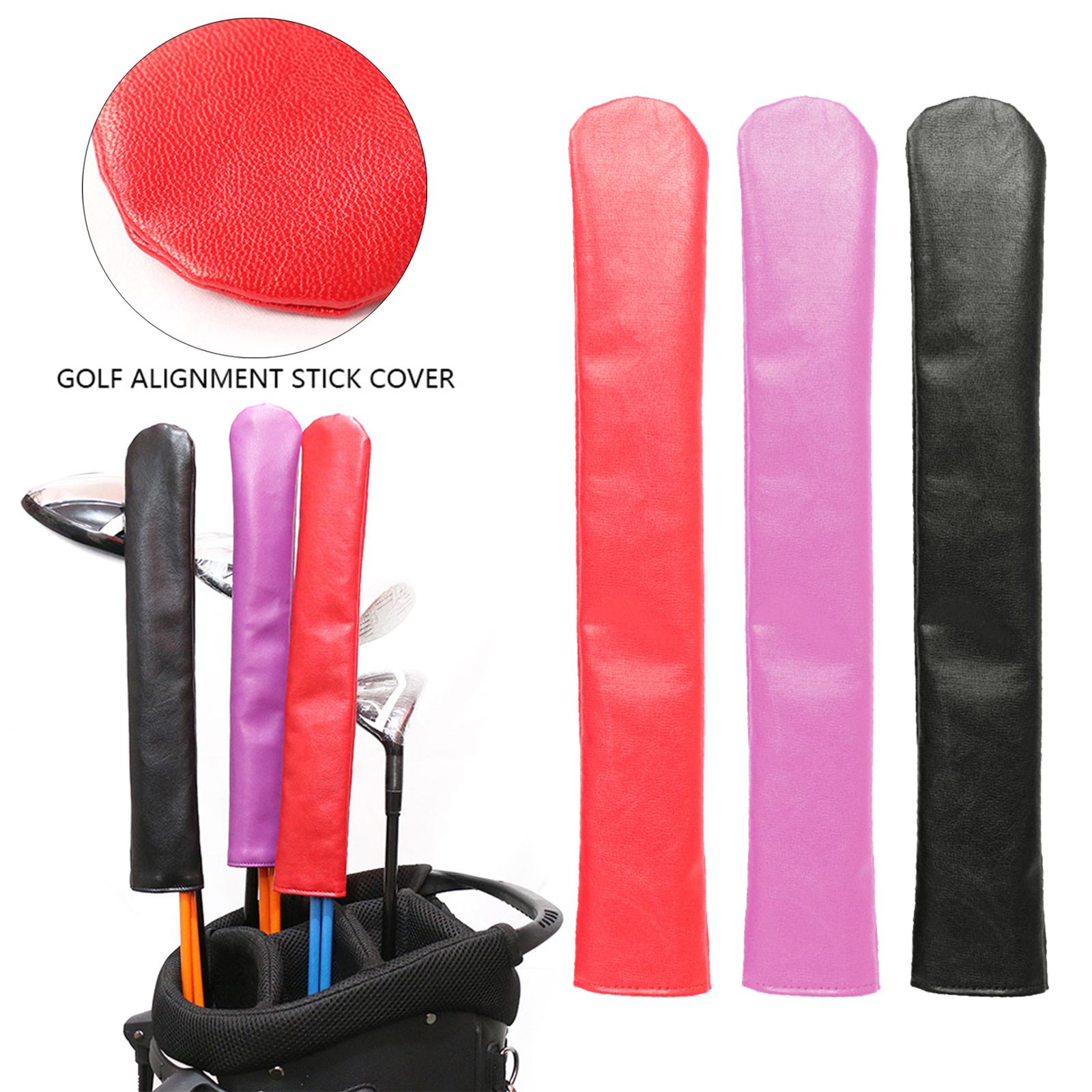 Golf uitlijnstick hoes/etui golfclubbeschermer, geschikt voor minimaal 2 sticks, leren hoes