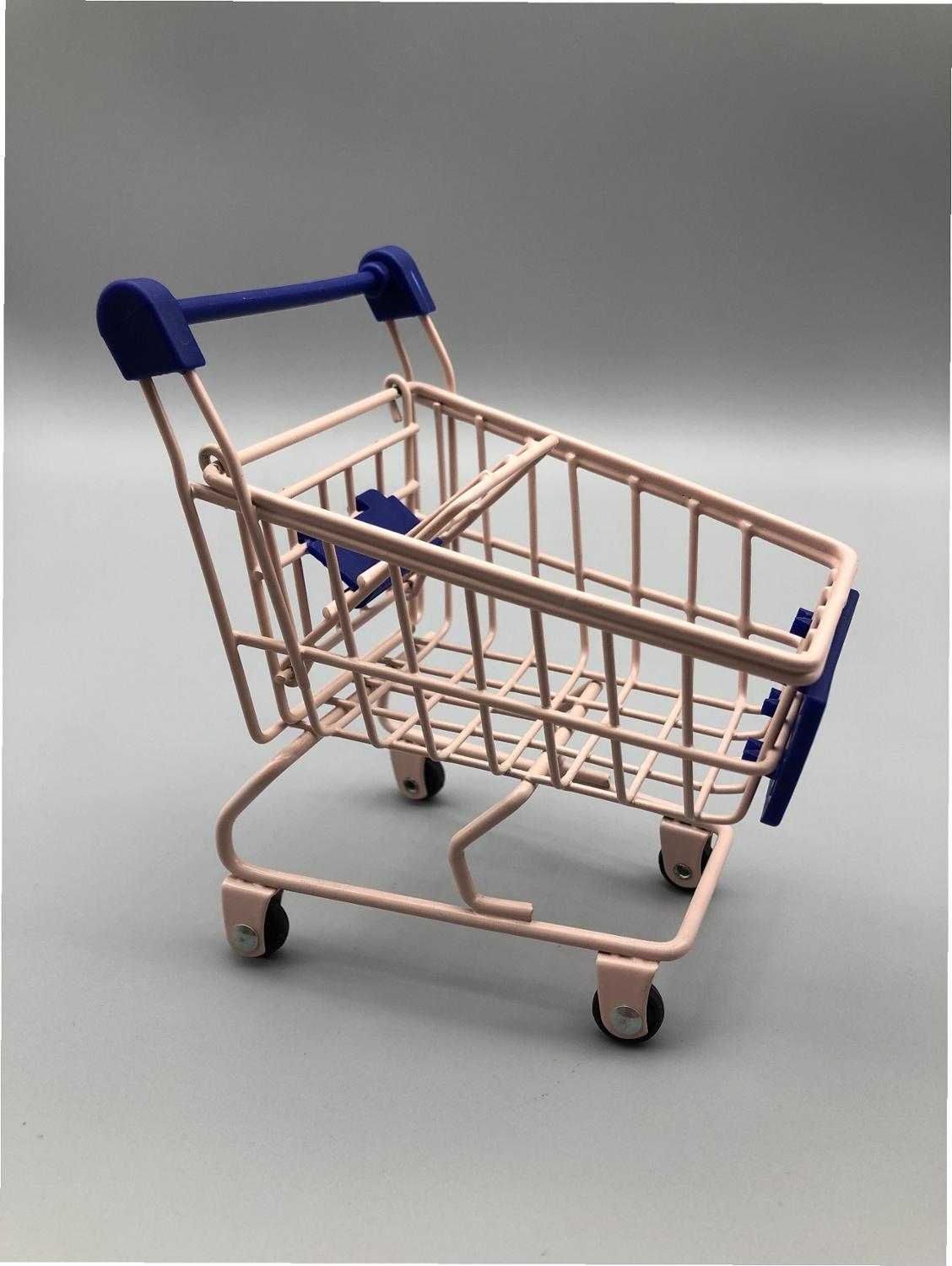 Mini Shopping Handcart Mode Supermarket Toy Holder gadget storage Shopping Trolley Cute