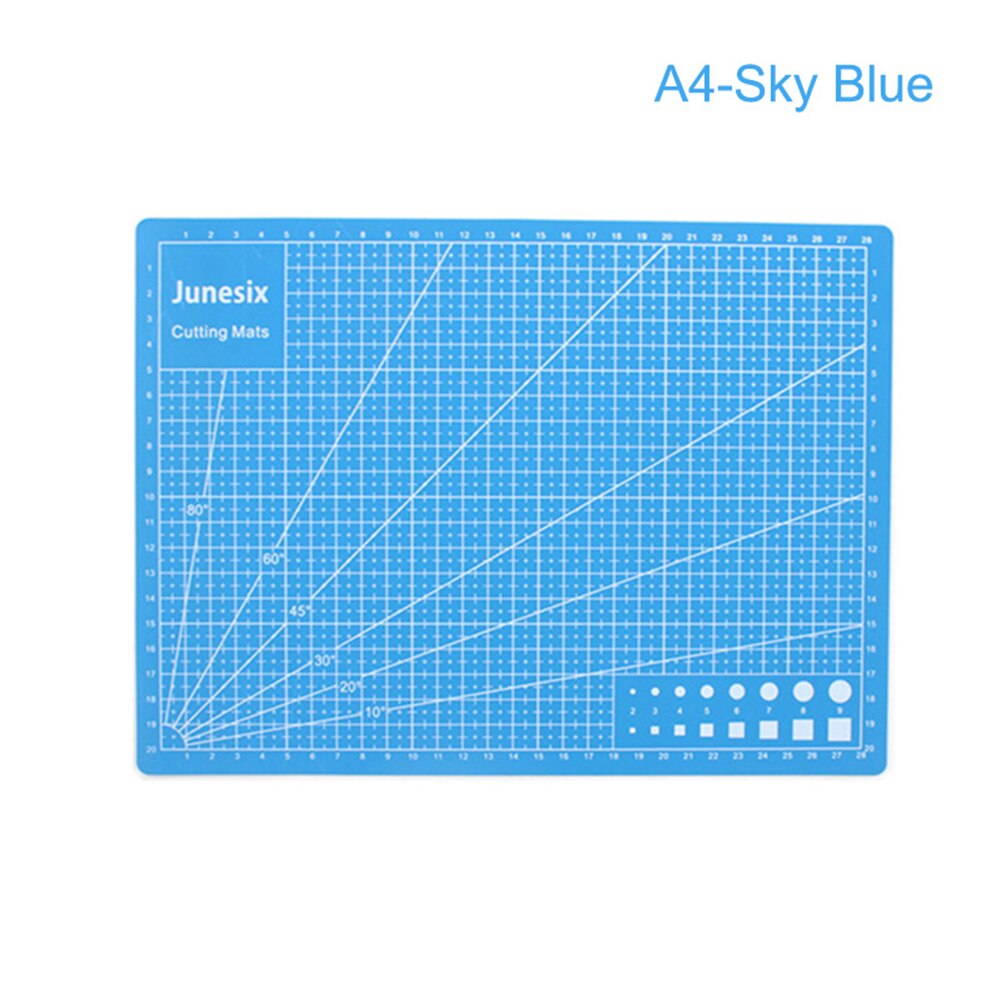 A3 A4 PVC Self Healing Cutting Mat Craft Quilting Grid Lines Printed Board: A4 Sky Blue