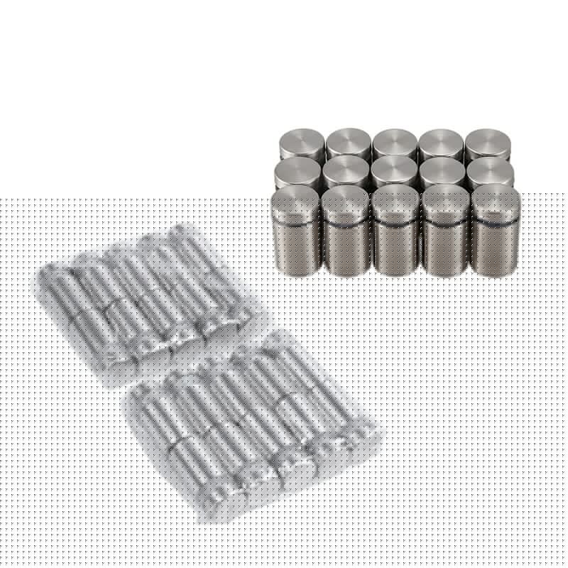 Entretoise en verre de 35 pièces: 20 pièces 12Mm x 22Mm matériel de entretoise en verre d'acier inoxydable et 15 pièces 19Mm x 30Mm matériel de montage mural en verre