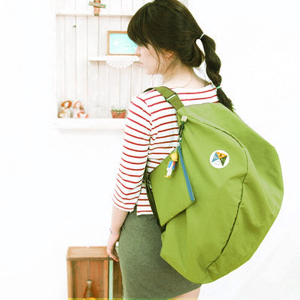 Mochila plegable multifuncional para mujer, bolso escolar para adolescente, único, plegable, de gran capacidad, duradero: Green