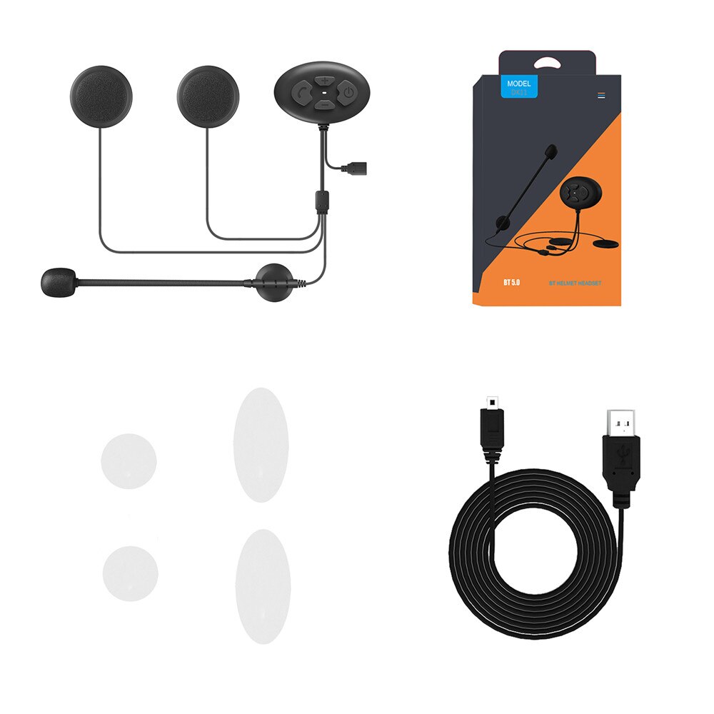 Dk -11 hovedtelefoner motorcykel bluetooth headset hjelm  v4.2 bluetooth intercom motorcykel øretelefoner støjreduktion mikrofon mikrofon: Boks