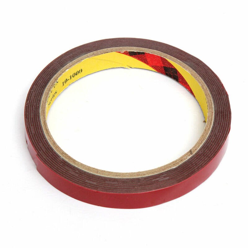 Lang 3m stærk permanent akrylskum dobbeltsidet klæbebånd super klæbrig med rød liner 0.6/0.8/1/1.2/1.5/2 cm: 12mm
