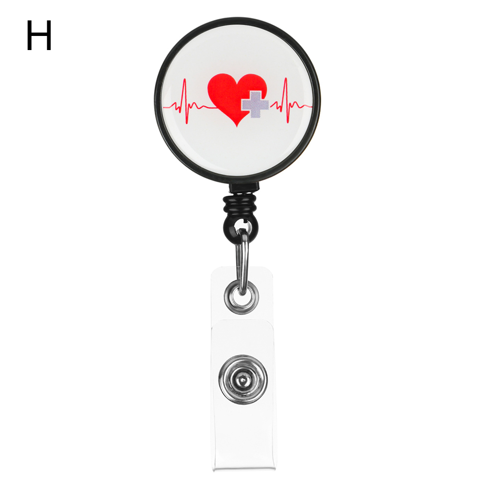 1Pcs Intrekbare Verpleegkundige Badge Houder Grappige Reel Werk Tag Met Alligator Clip Naam Card Plaat Id Card Houders kantoorbenodigdheden: H