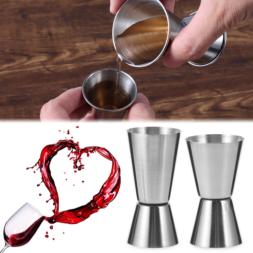 Dual Shot Stainless Steel Measure Cup Cocktail Shaker Drink Spirit Measure Jigger Kitchen Bar Barware Tools