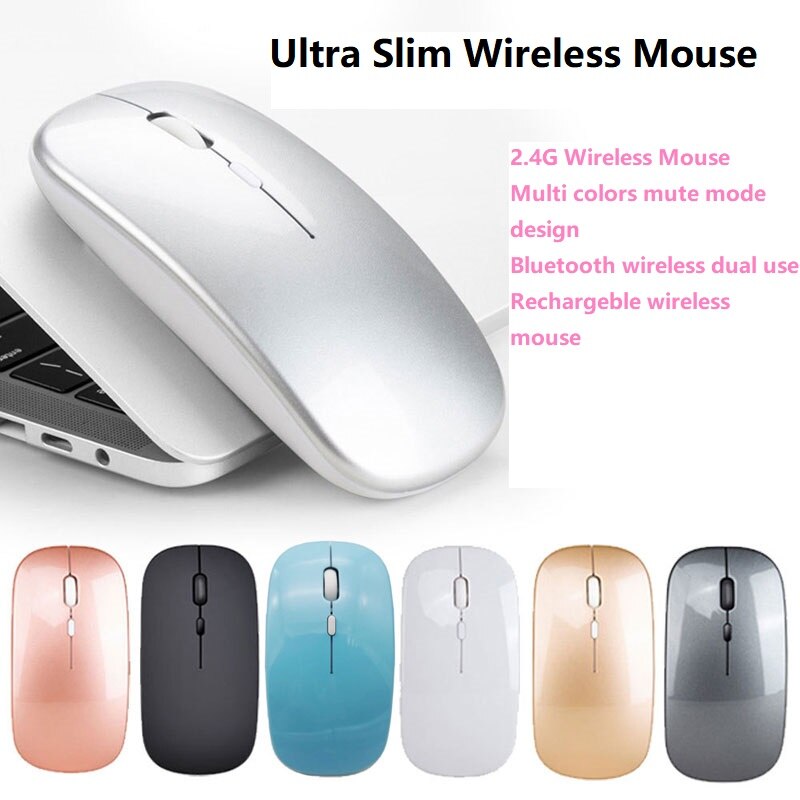 2.4G Wireless Mouse USB Rechargeable Mouse Silent Mute Office Mice Backlit Mouse Optical Ergonomic Gaming Mouse