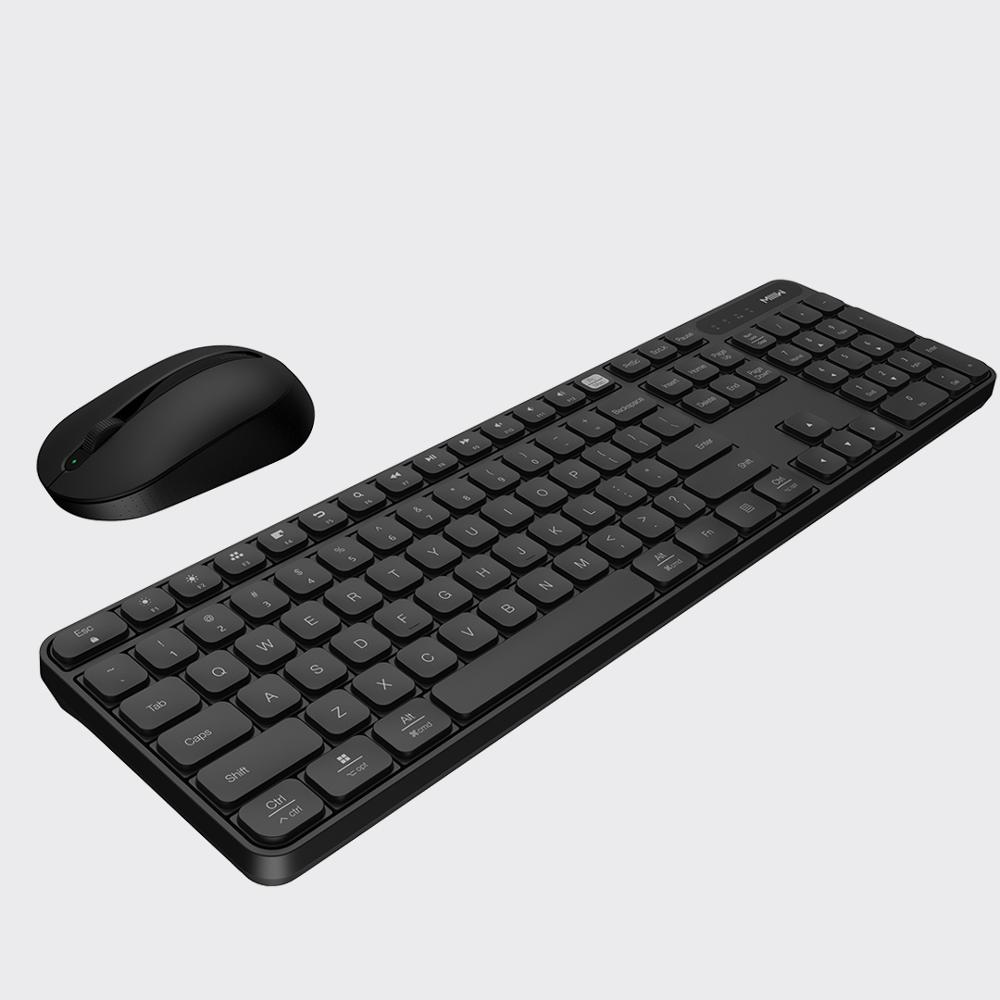 Original xiaomi MIIIW RF 2.4GHz Wireless Office Keyboard Mouse Set 104 Keys For Windows PC Compatible Portable USB Keyboard: Black