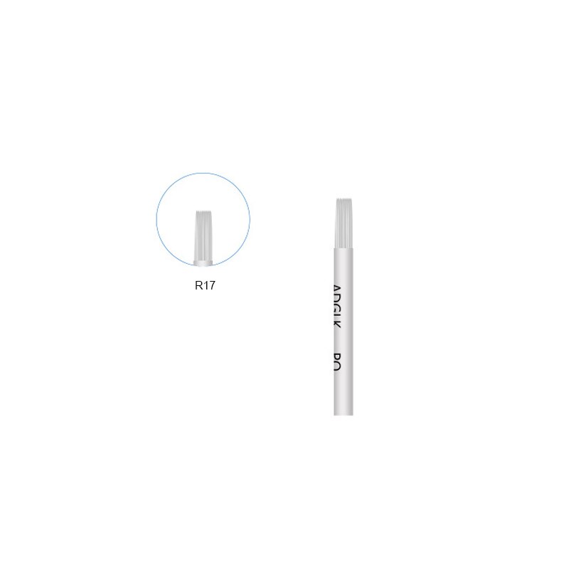 Microblading shading nålar shader blades tattoo fog 3d ögonbryn aiguille permanent makeup agujas  r3 r5 r7 r9 r17 r19 r21 r40: Med exp lotnr. / R17