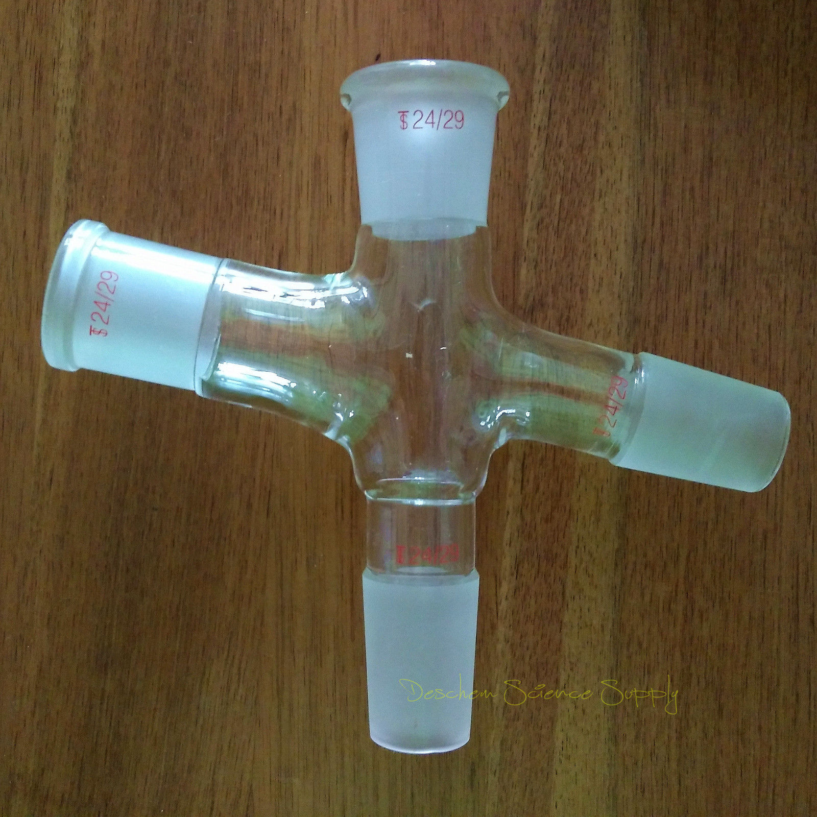 24/29 Four Way Distillation Connecting Glass Adapter,Ground Joint,Lab Glassware