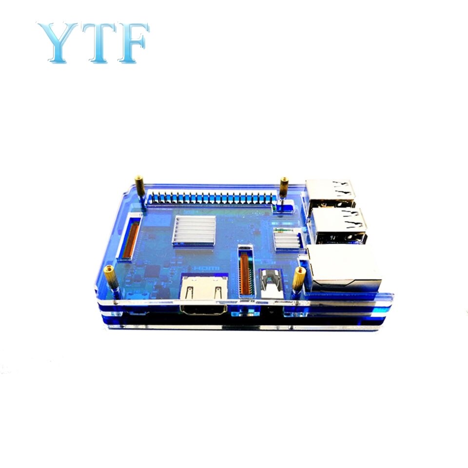 Coque raspberry  pi 3 b+  plus génération, coque 5 couches, couleur jaune, noir, bleu, orange, rouge, envoi avec dissipateur thermique