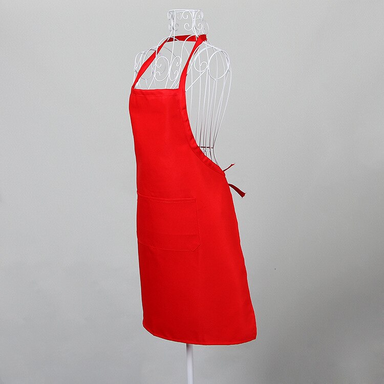 Canvas Cotton Aprons Canvas Pockets Baking Chefs Kitchen Cooking Apron фартук кухонный Chefs With Hat Household Merchandises: red