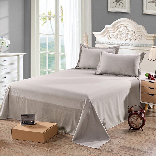 Solid White Flat Sheet Polyester Bedding Sheets Sanding Flat Bed Sheet For Adults Children Students XF338-1: Grey / 1pc sheet 230x230cm