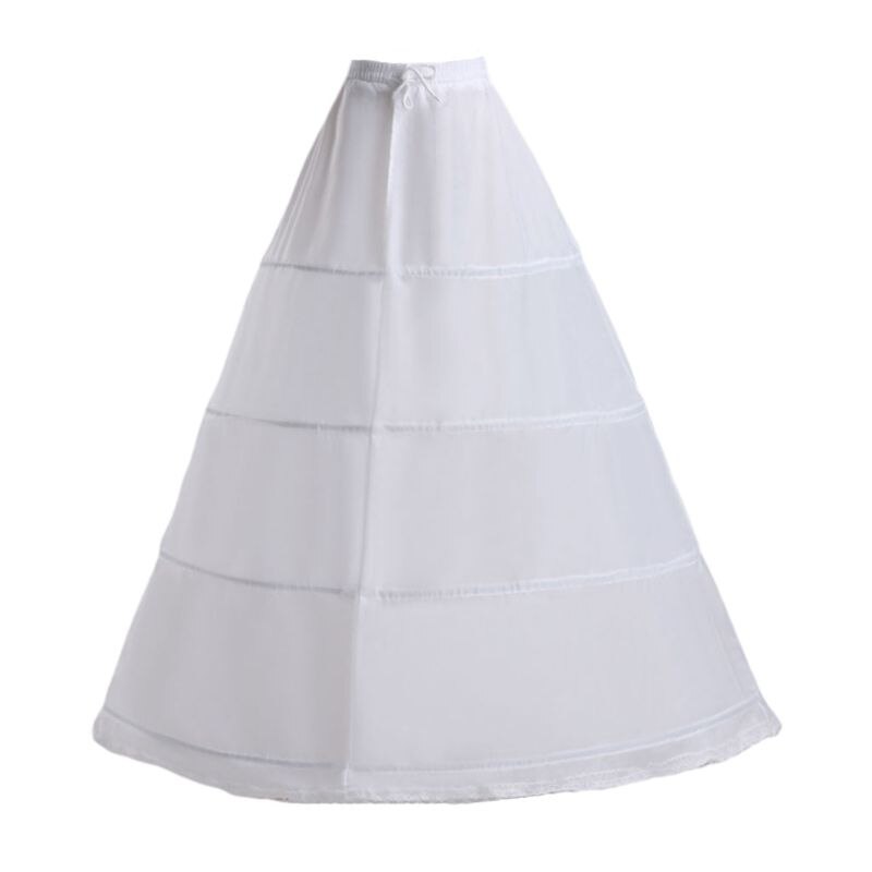 BEAUTELICATE Petticoat, onderrok voor dames, rockabilly, A-lijn, lang, voor bruiloft, bruidsjurk, avondjurk, wit, Wit - 3 banden, 38-40