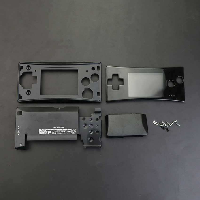 Yuxi Oem Metalen Behuizing Shell Case Vervanging Voor Gameboy Micro Gbm Voorkant Faceplate Cover Terug Holder W/Schroef: Black