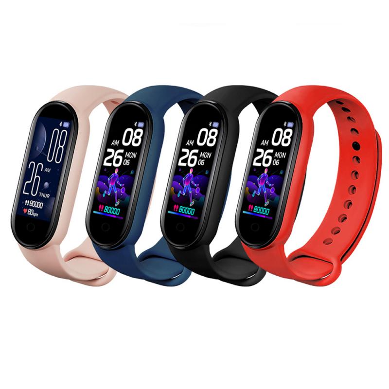 Más M5 banda inteligente pulsera de Fitness IP67 inteligente impermeable relojes de presión arterial Fitness Tracker Smartband Fitness pulseras