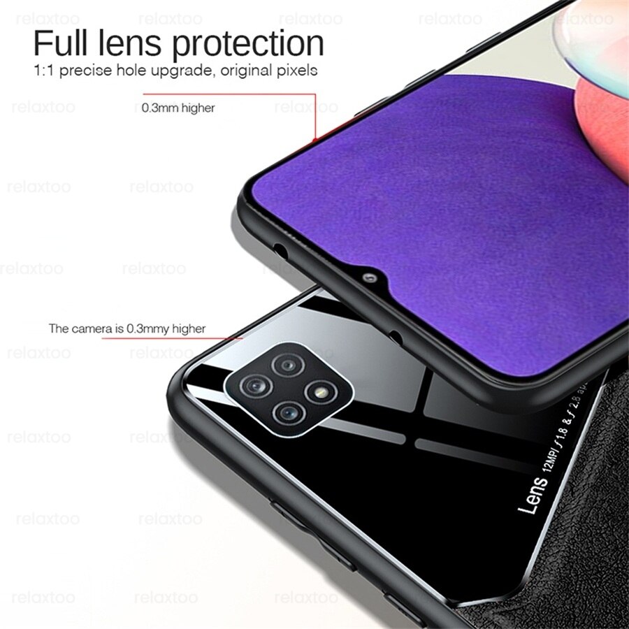 Samung A 22S Case Leather Texture Car Magnetic Holder Back Cover For Samsung Galaxy A22 4G A22S 5G TPU Frame Protect Coque