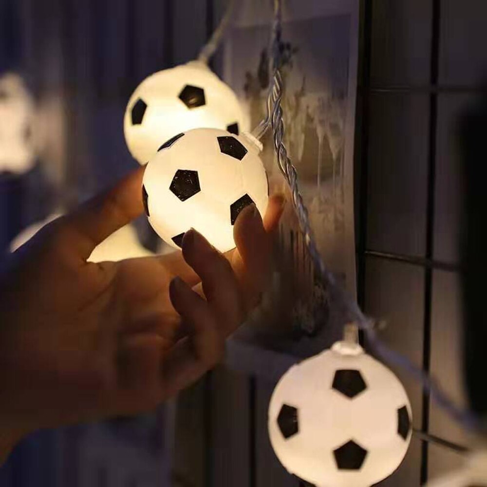 1.5m 3m 6m LED Soccer Balls String Lights Garland USB/Battery Powered Football Christmas Fairy Lights for Home Party Decoration