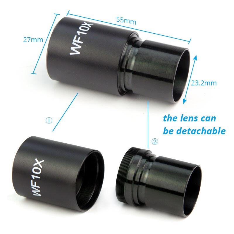 Optical Compound Biological Microscope Widefield 10x Reticle Eyepiece Microscopio Ocular Lens Interface Size 23.2mm