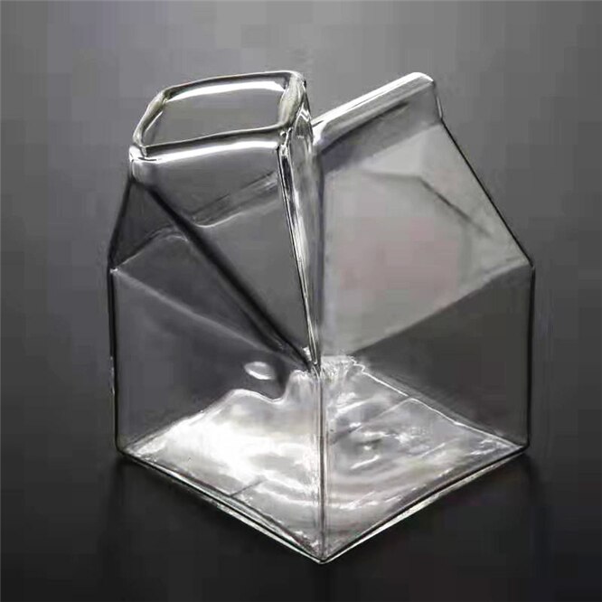 10PCS 250ml Glass cup milk box coffee cups juice bottle clear glass