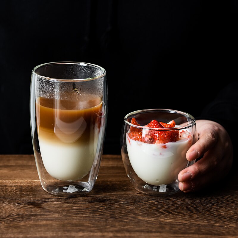 Water Fles Koffie Cup Hittebestendige Dubbele Wand Glazen Beker Bier Handgemaakte Melk Citroensap Cup Drinkware Thee Mokken