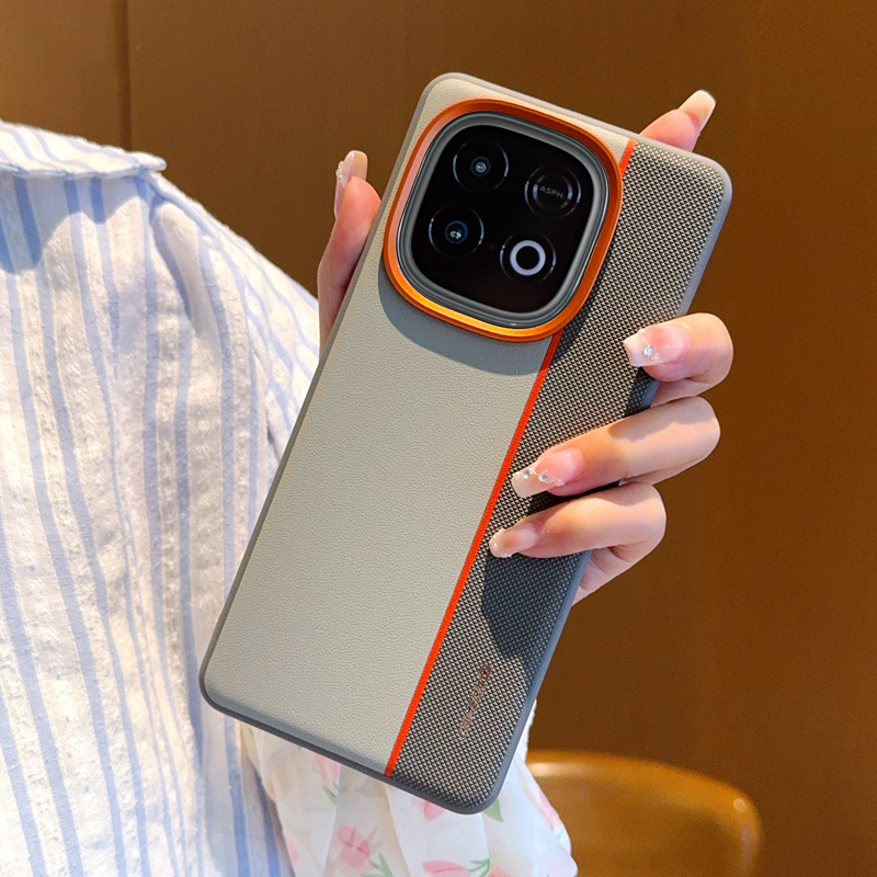 Vivo iqoo  z10 turbo pro  y300 gt neo 10 5g global -kotelo, ylellinen pu-nahkainen värillinen liitos, erittäin ohut suojakuori: Harmaa / Vivo iqoo  z10 turbo