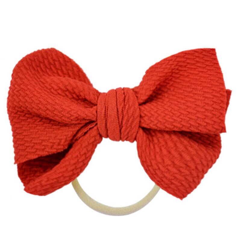Peuter hoofddoek baby stretch knoop strik meisjes haarband kinderen tulband hoofdband: Oranjerood