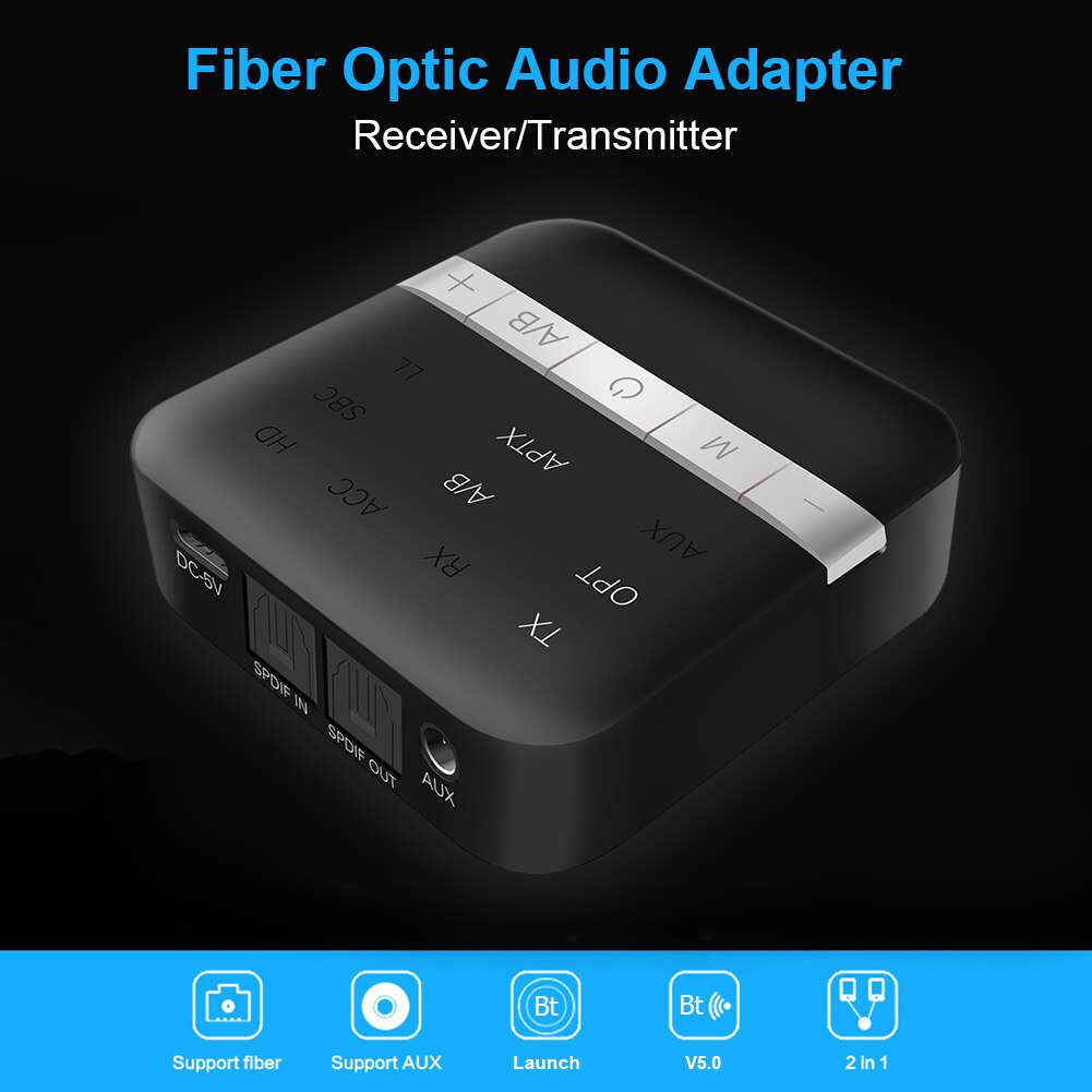 Bluetooth 5.0 Audio-ontvanger Zender Digitale Optische Toslink 3.5Mm Aux Wireless Audio Adapter Voor Tv Stereo-installatie