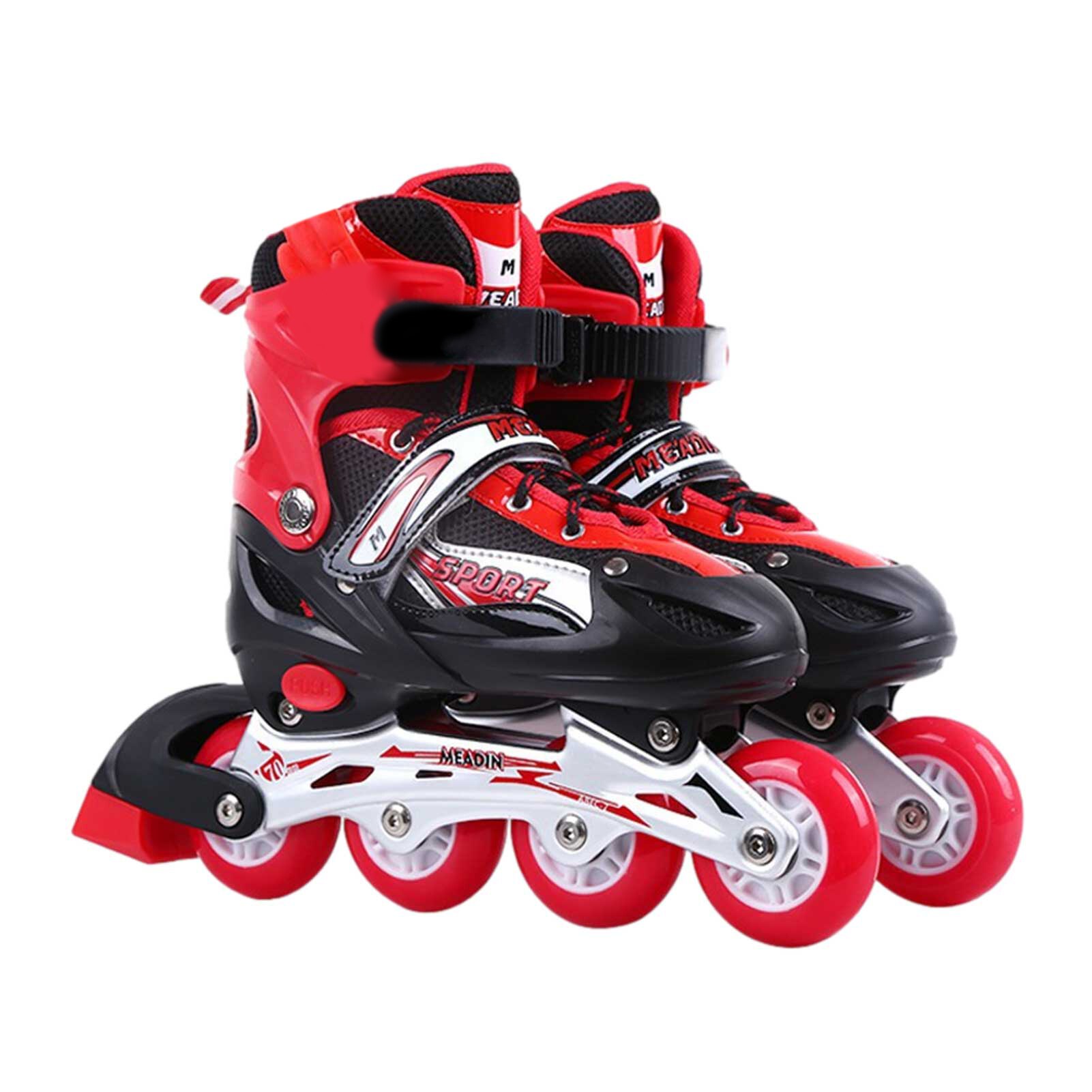 Children Inline Skates With Illuminating Light Up Wheels Outdoor PVC Flashing Roller Skates Tracer Adjustable Inline Skate