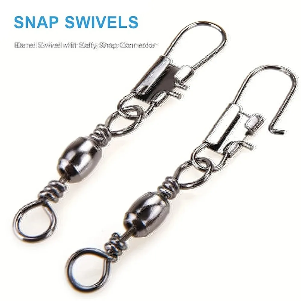 10/30/50pcs Fishing Quick Lock Clips Fishhook Rolling Swivel Buckle All for Fishing Accessories Sports Entertainment Goods Tools